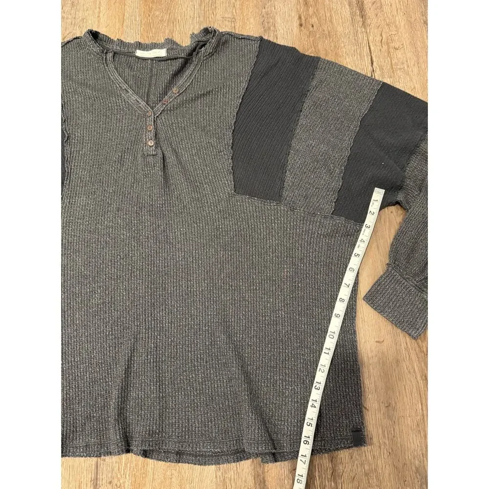 Free People Womens Callisto Pieced Henley Size Large - Picture 7 of 9